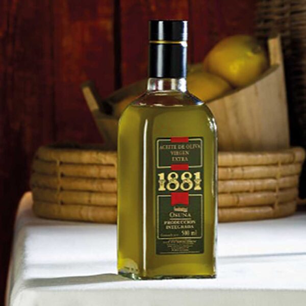 olive oil EVOO 1881 cristal bottle candispro